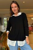 Made in Italy Conrad Body Skim Knit Jumper Black